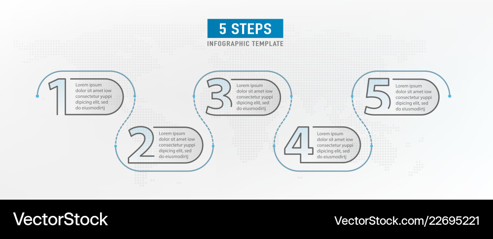 5 step elements workflow graphic design 5 step elements workflow graphic design vector image