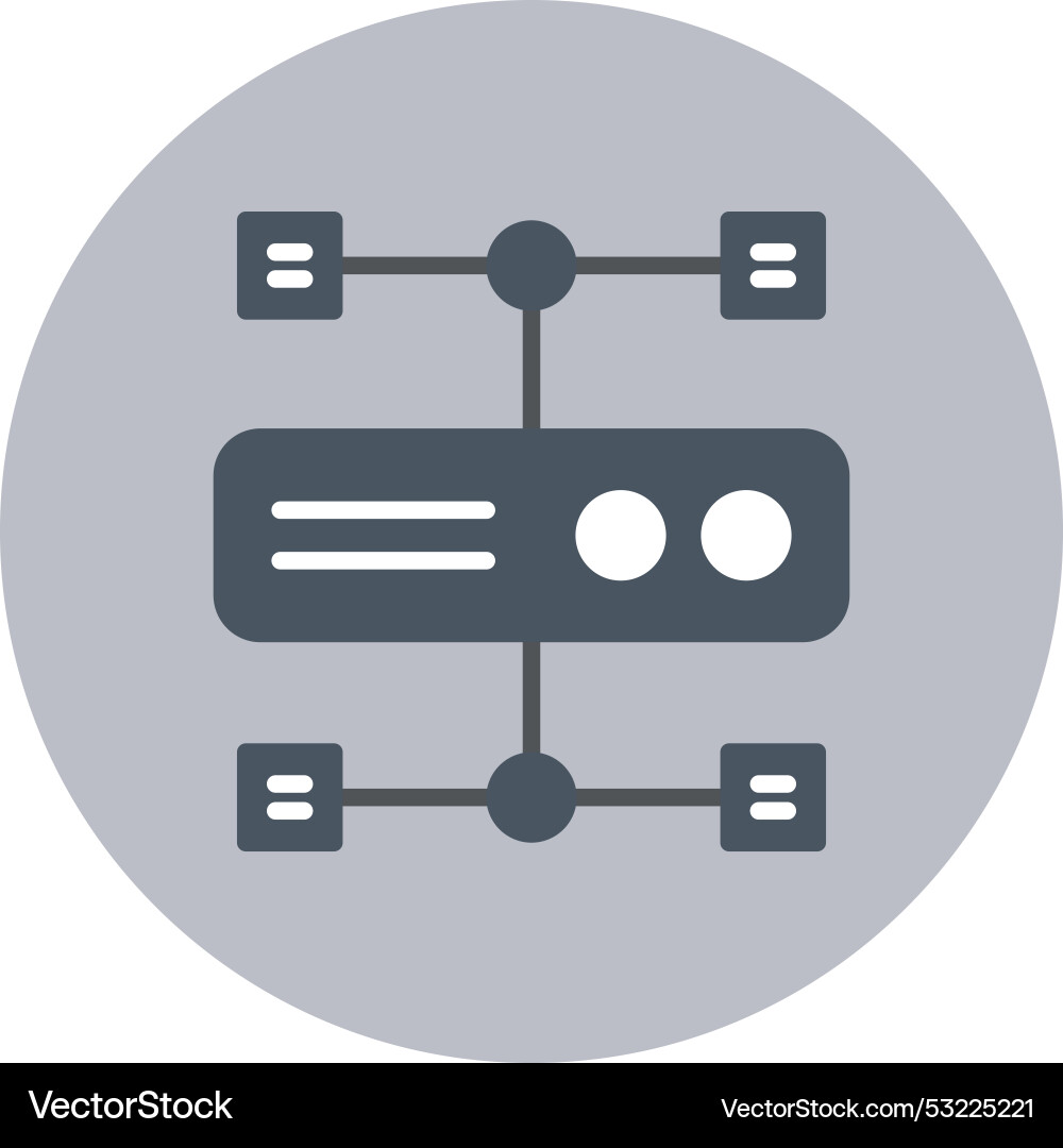Cluster computing flat circle icon vector image