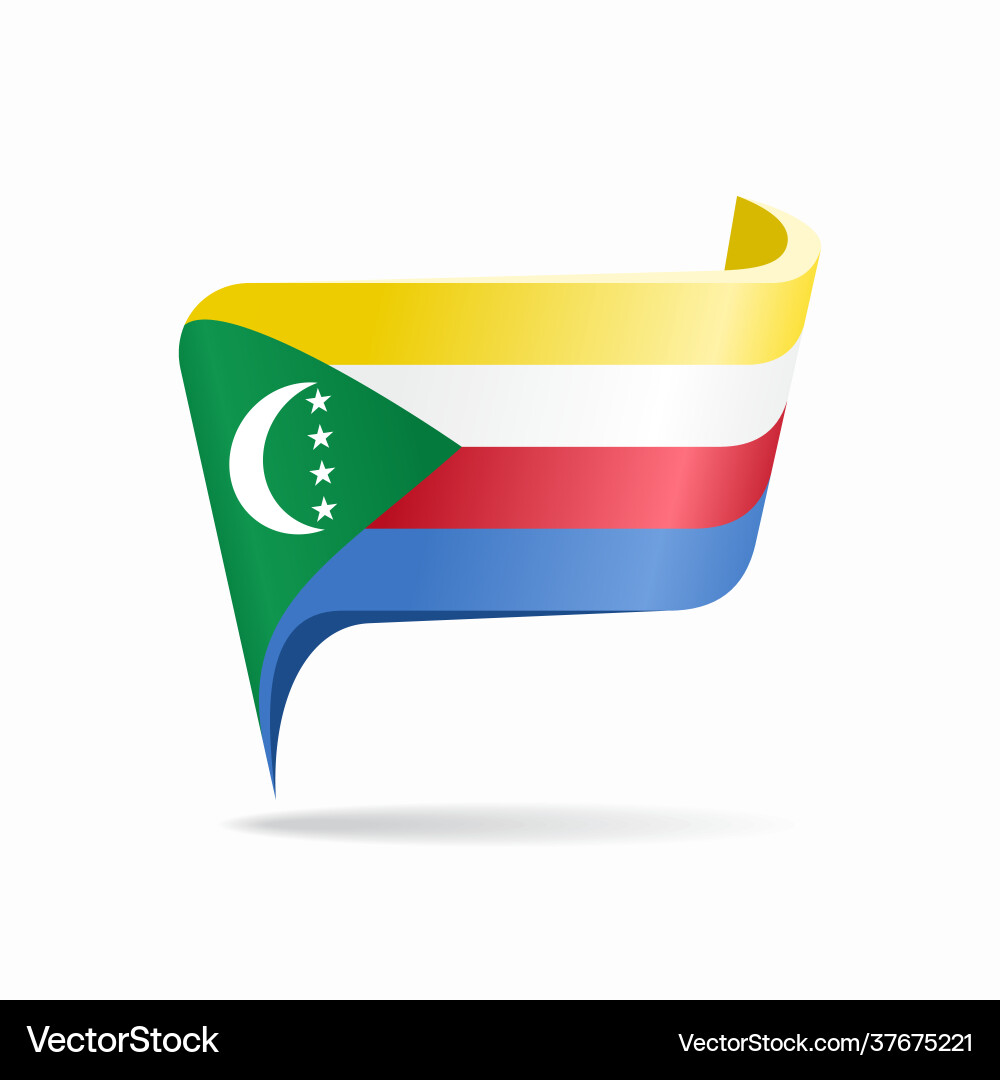 Comoros Flag Pointer Map vector image