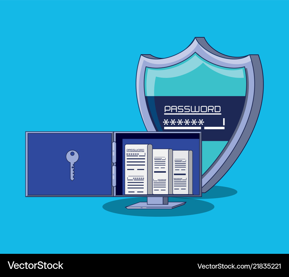 Data security with shield Data security with shield vector image