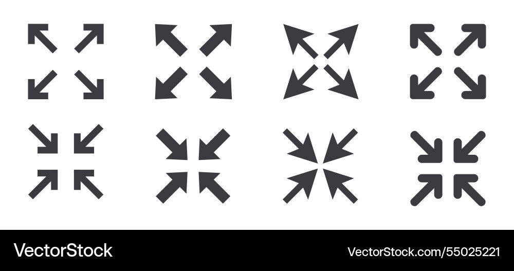 Full screen icon interface menu cursor bitton Full screen icon interface menu cursor bitton vector image