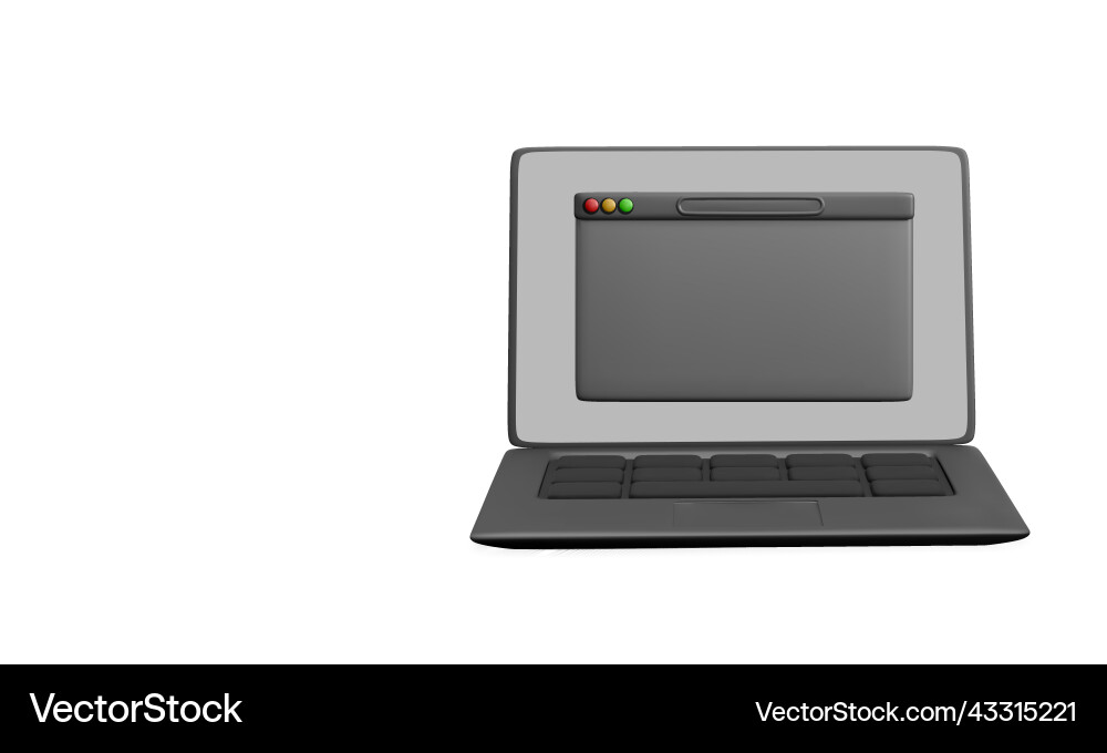 Laptop with web browser window template blank Laptop with web browser window template blank Vector Image