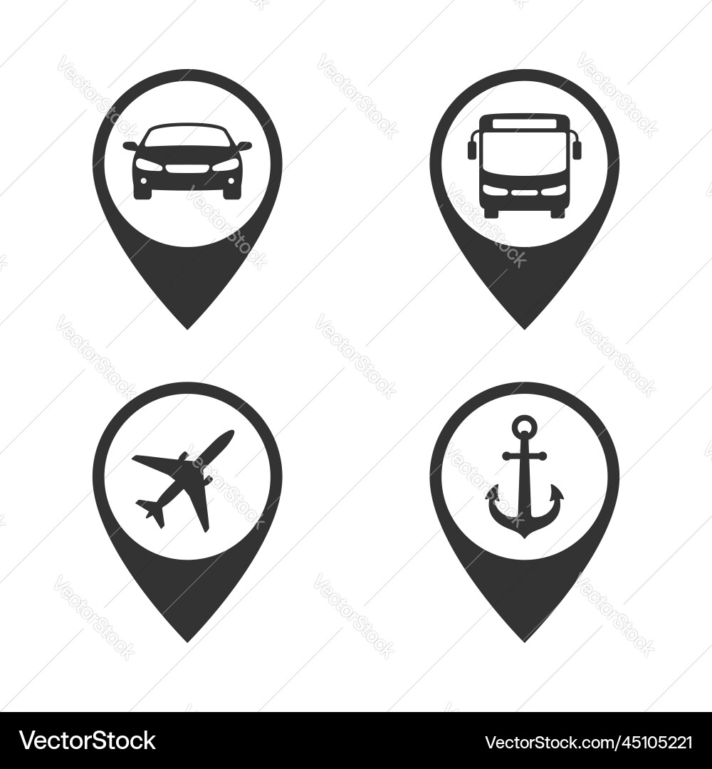 Map pointer icon set Map pointer icon set Vector Image