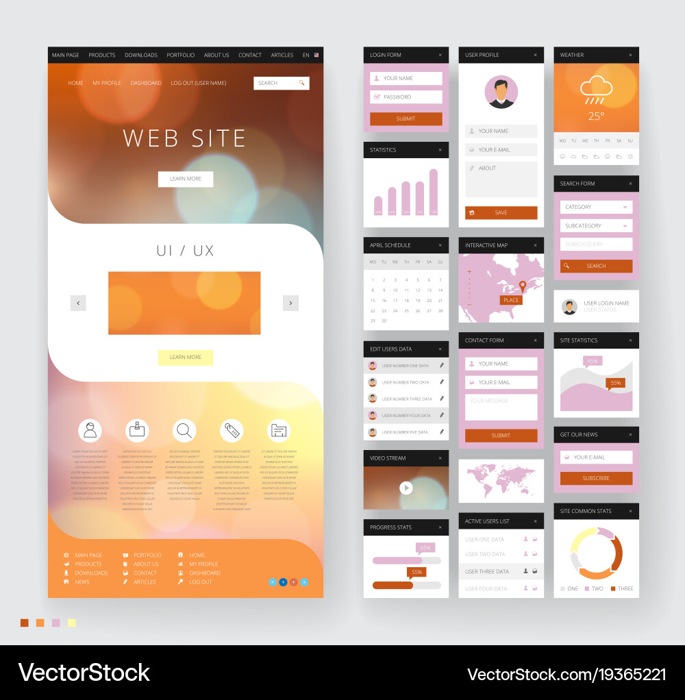 Modern Website Backgrounds & Interface Vector Image