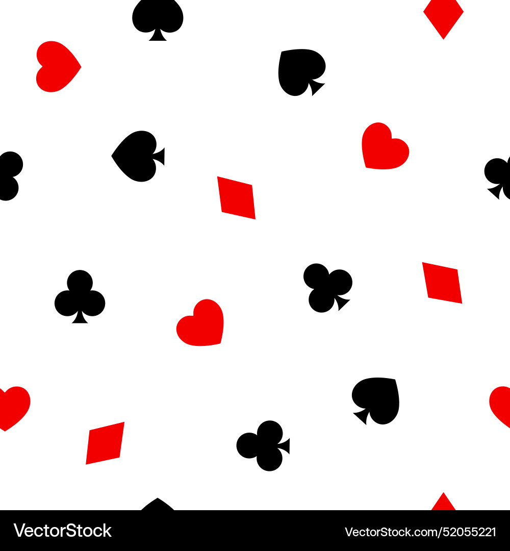 Playing card symbols seamless pattern isolated Playing card symbols seamless pattern isolated vector image