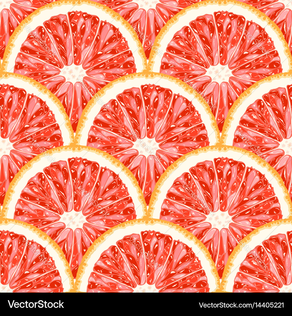 Seamless pattern of grapefruit citrus background vector image