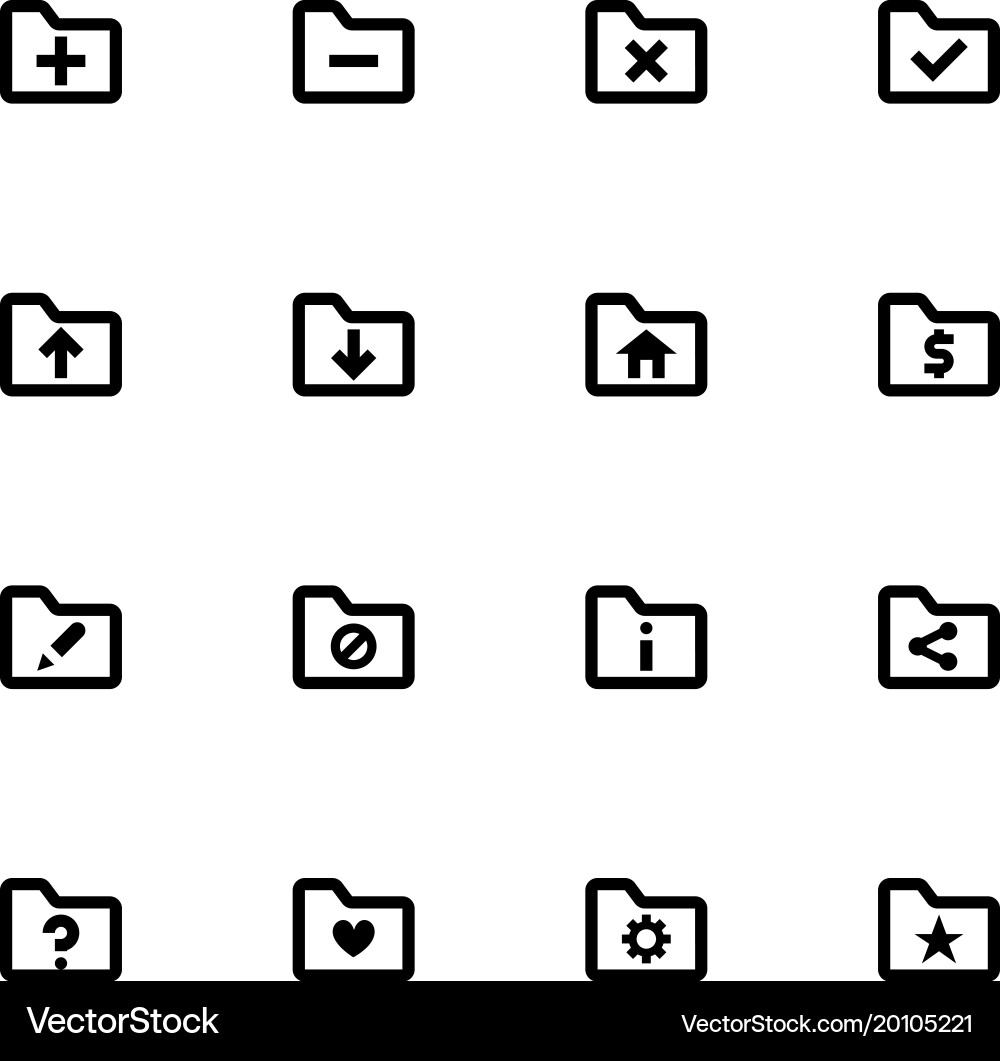 Set of folder icons vector image