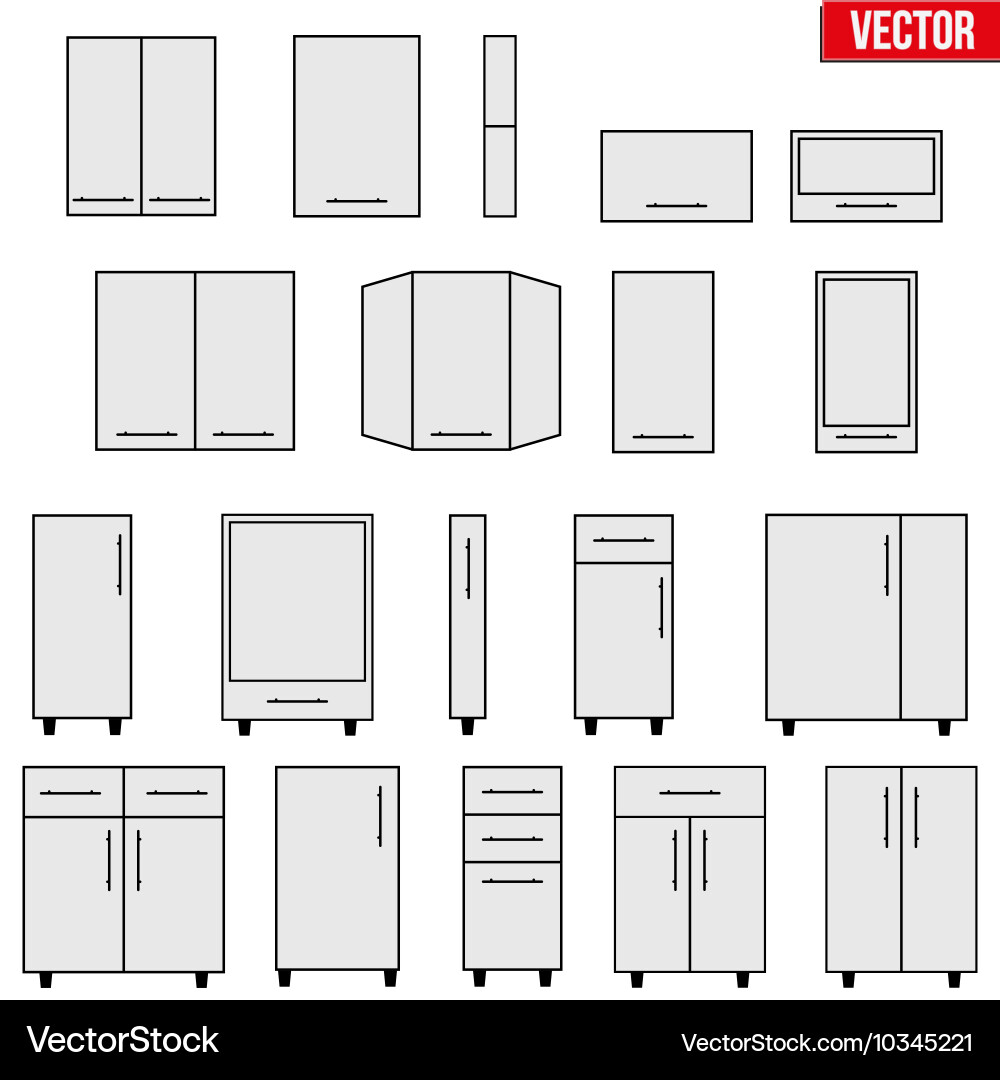 Set of modular kitchen objects Vector Image