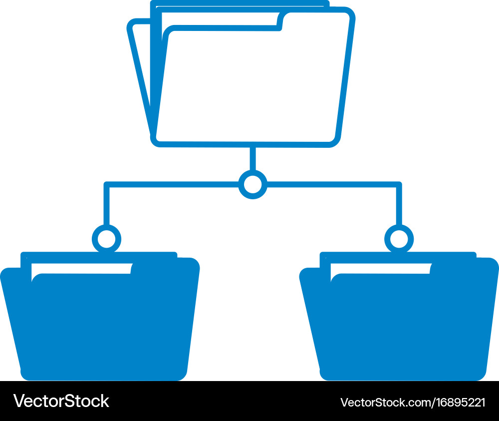 Silhouette folder file data center server Vector Image
