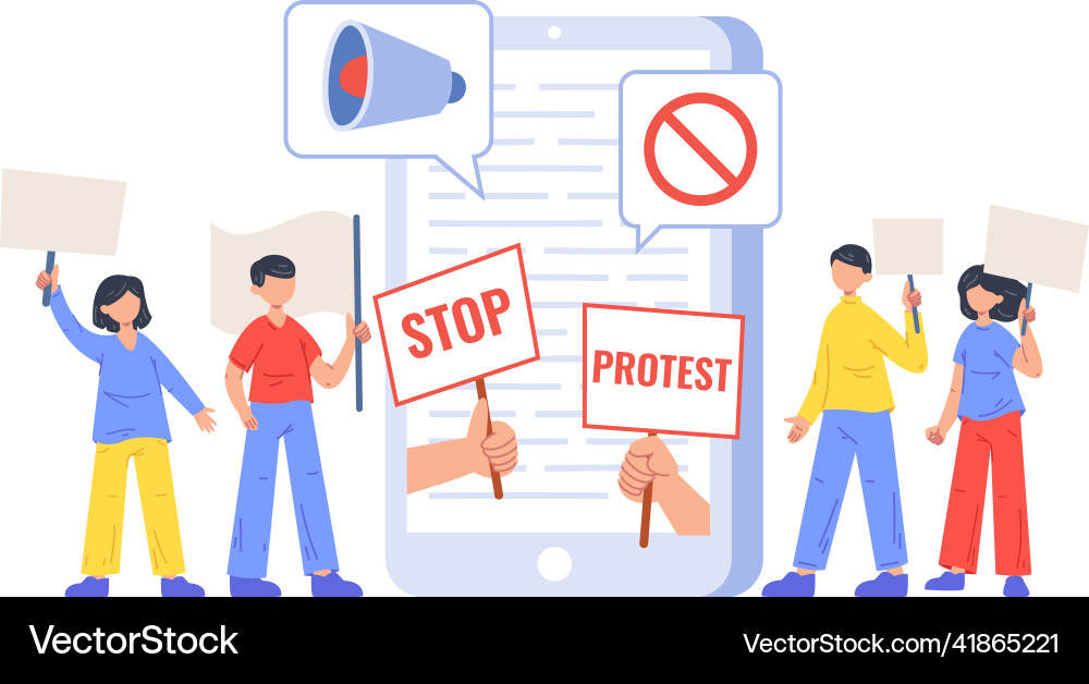 Social activism diversity political protest Social activism diversity political protest vector image