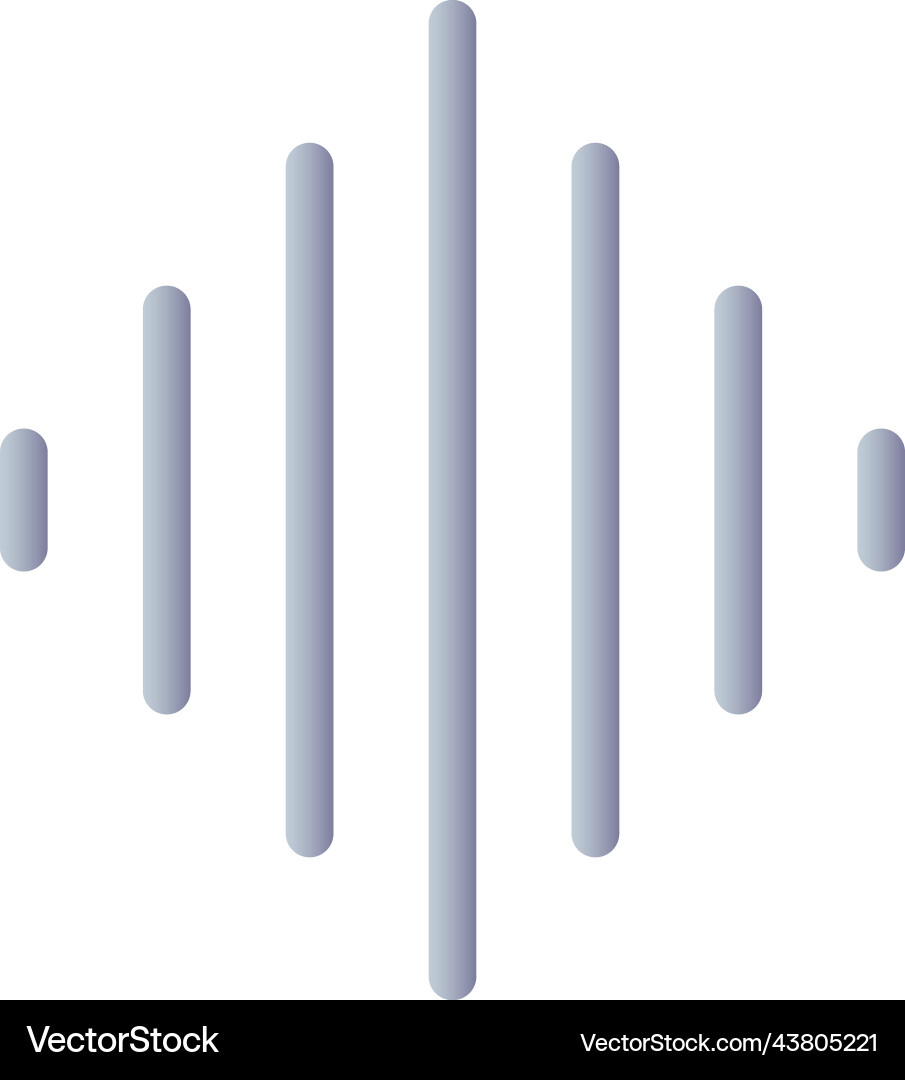 Sound wave flat gradient color ui icon Vector Image