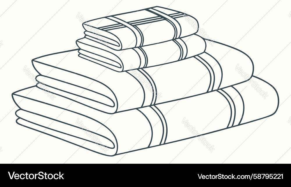 Stack of towels outline design generative ai Vector Image