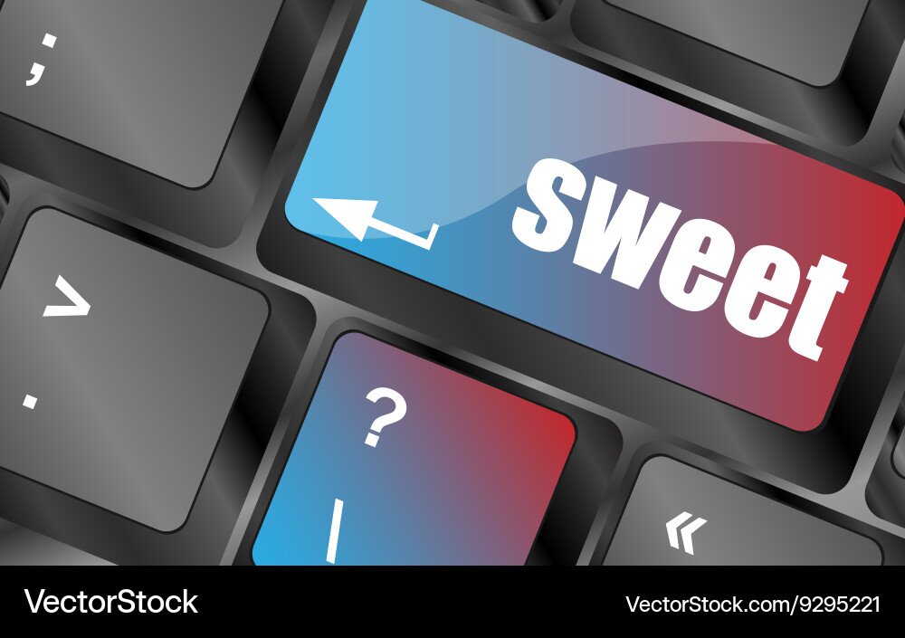 Sweet word button on keyboard keys Vector Image