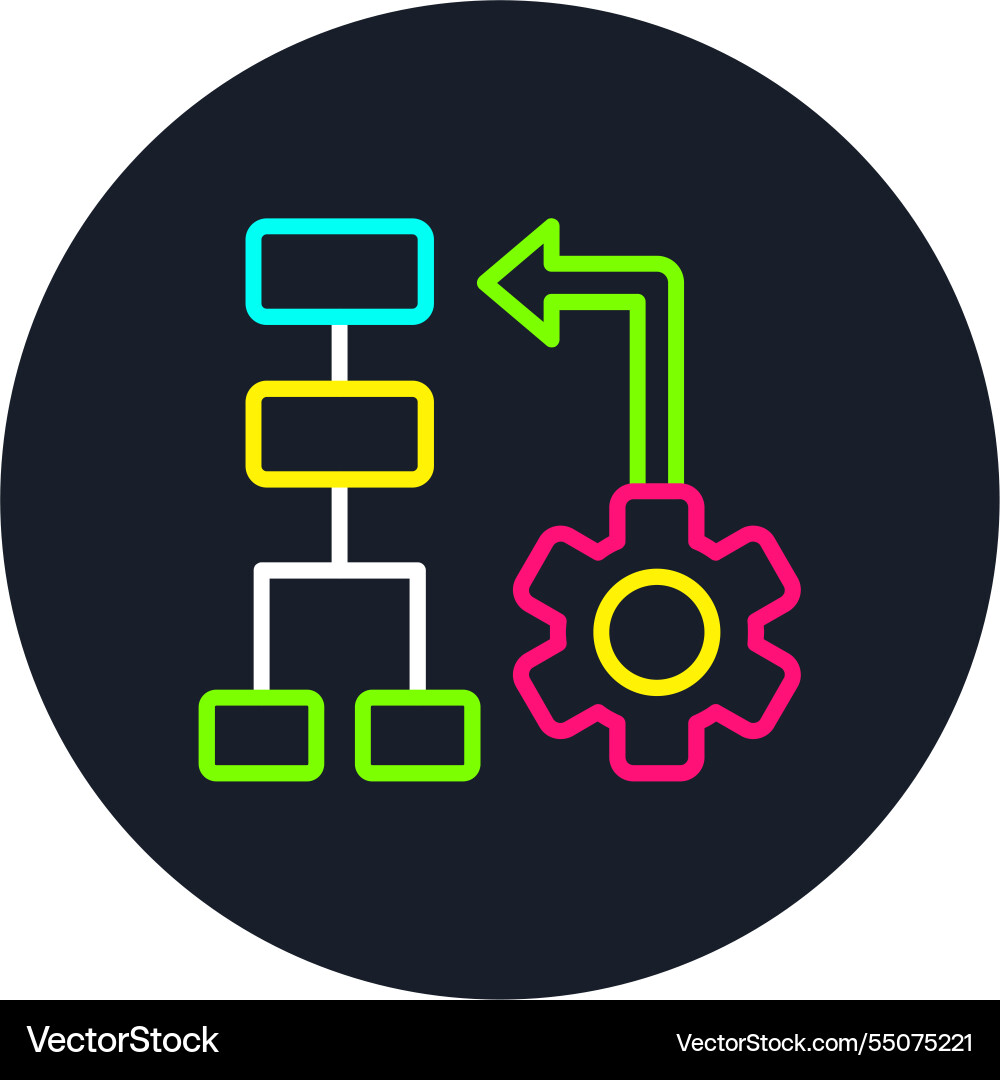 Uml line multi color icon Vector Image