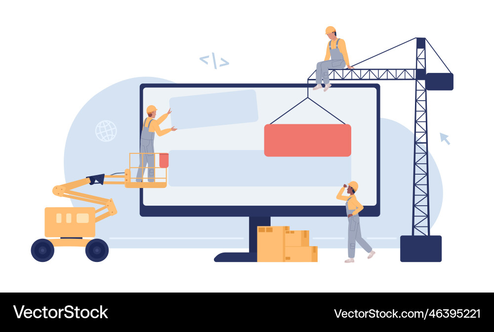 Website Building with Machines vector image