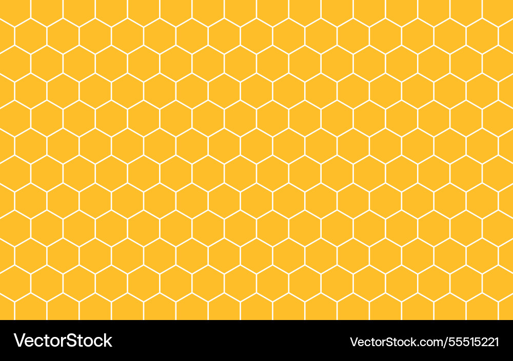 Yellow honeycomb pattern seamless hexagonal Yellow honeycomb pattern seamless hexagonal Vector Image