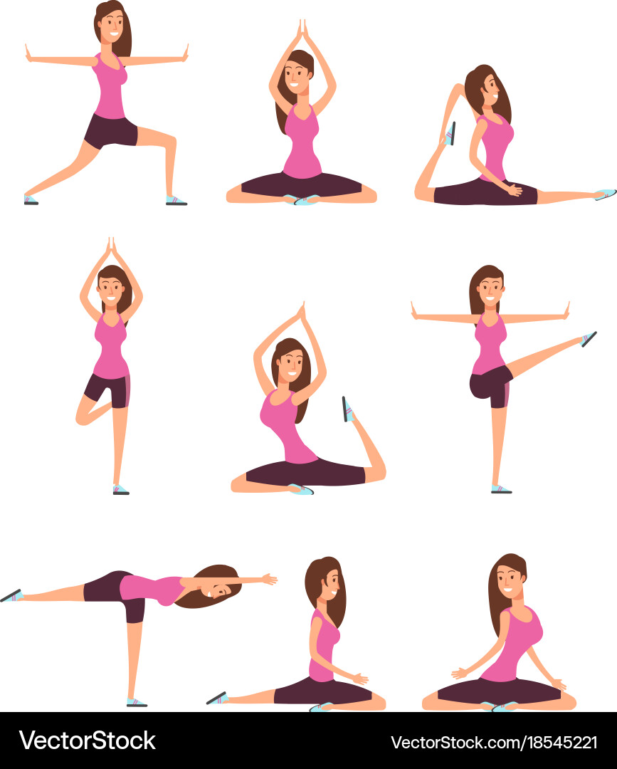 Young woman making yoga exercises and meditation vector image