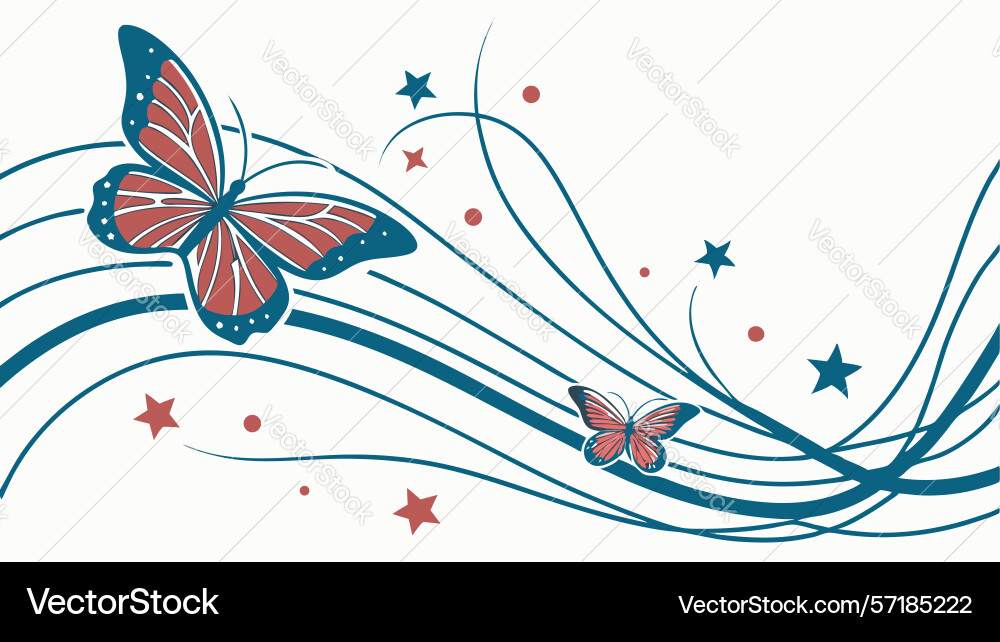 Butterfly flight dynamic swirl design generative vector image