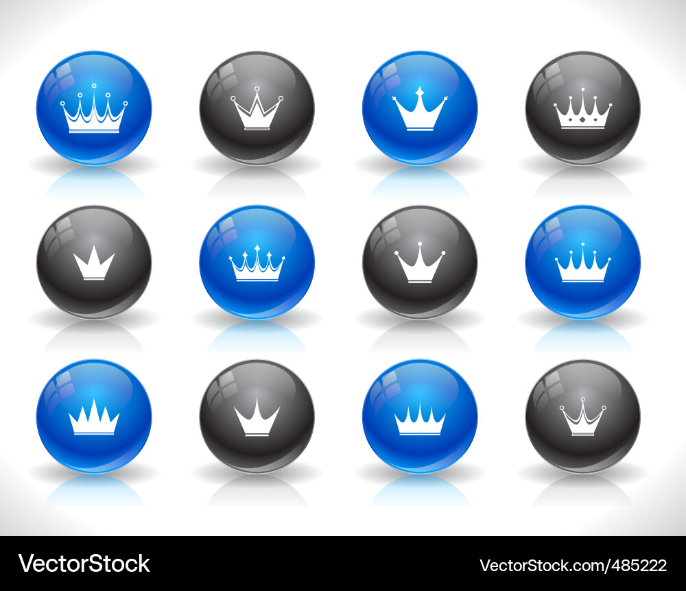Buttons for web with crowns Vector Image