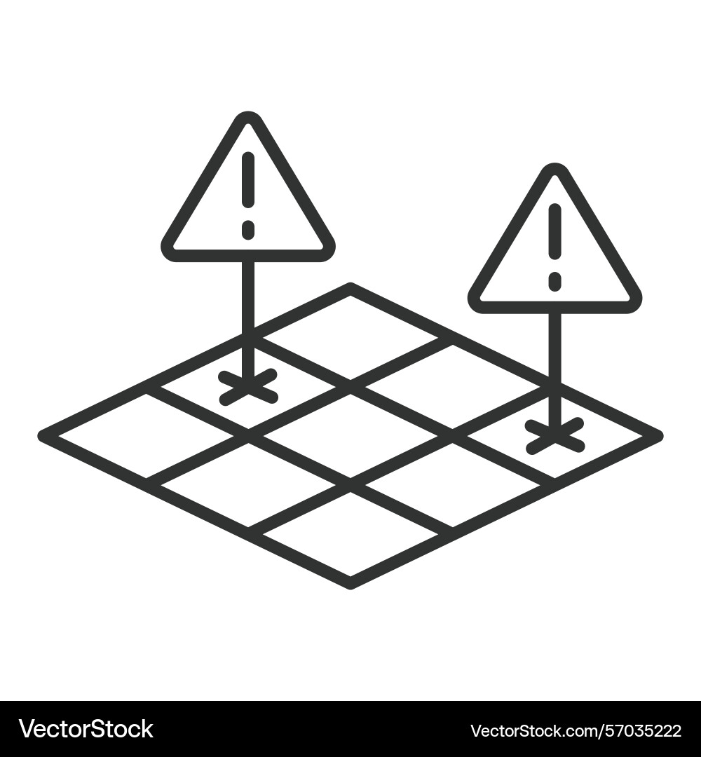 Demining the field icon in line design Vector Image