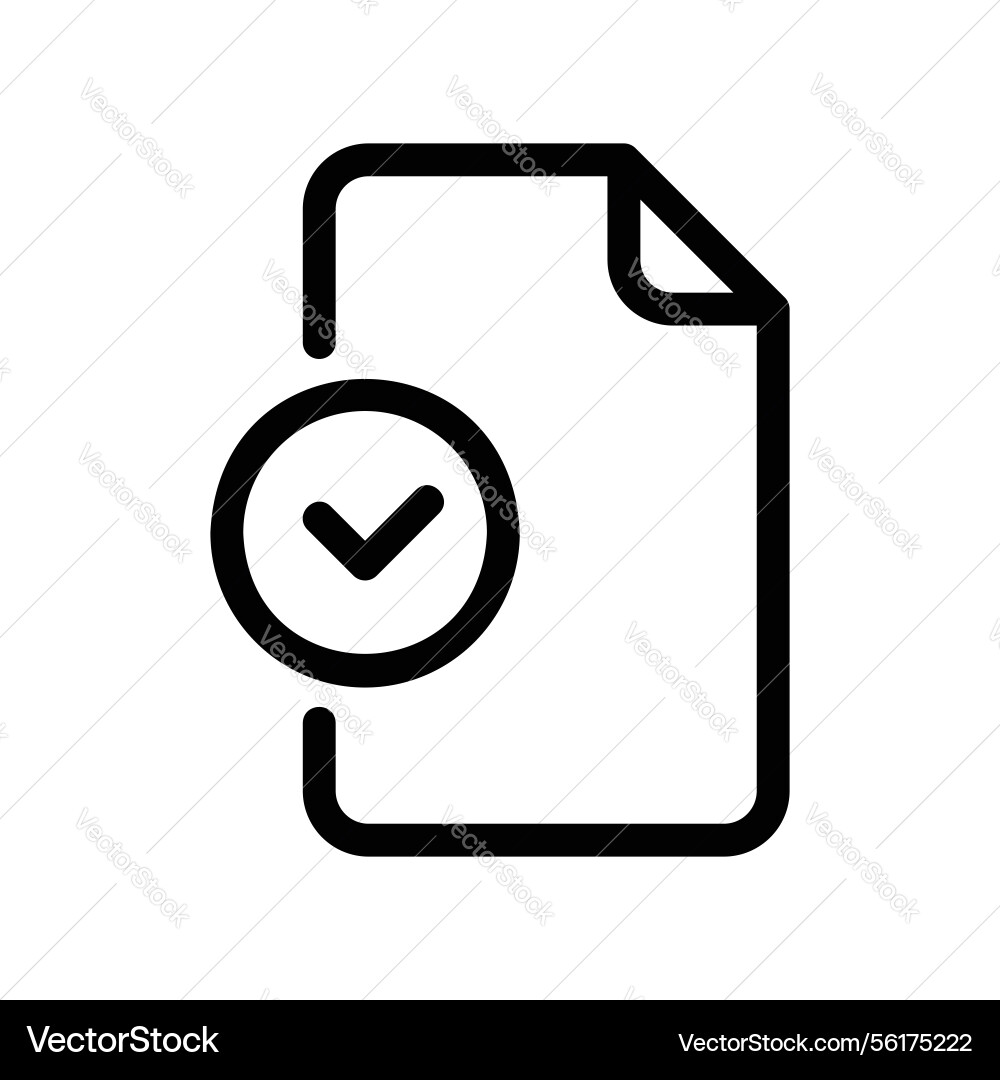 Document icon with checkmark symbolizing Document icon with checkmark symbolizing vector image