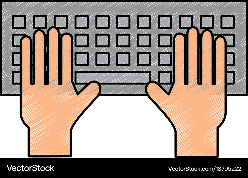 Hands user with keyboard Vector Image