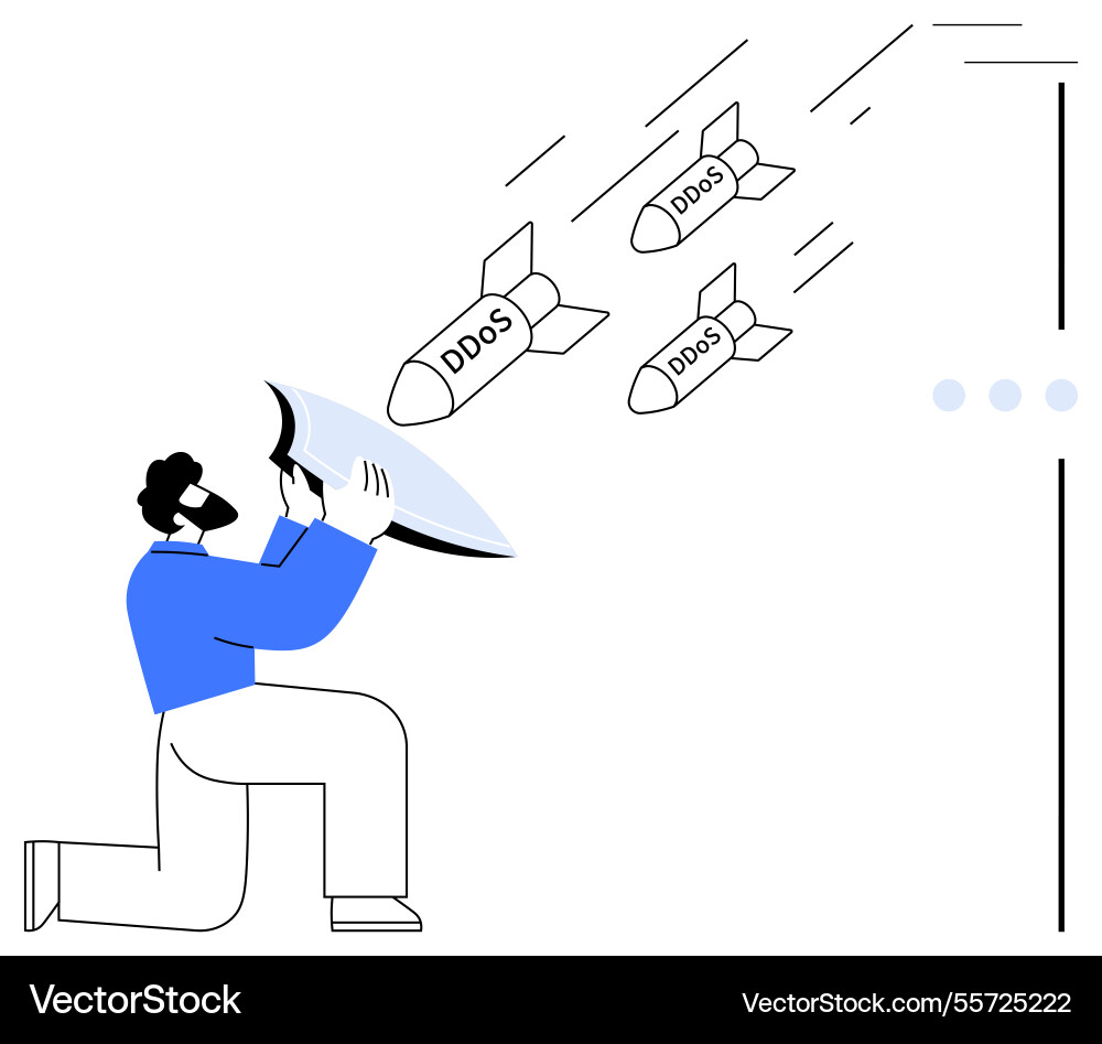 It specialist defending against ddos attacks using It specialist defending against ddos attacks using vector image