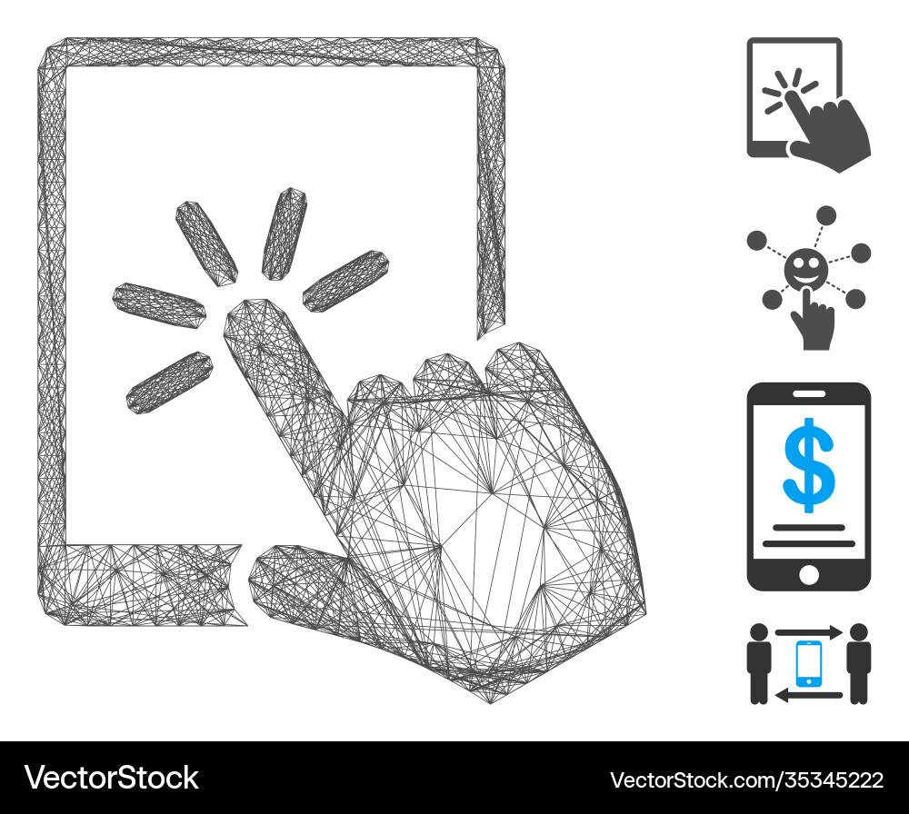 Network tablet click mesh Vector Image