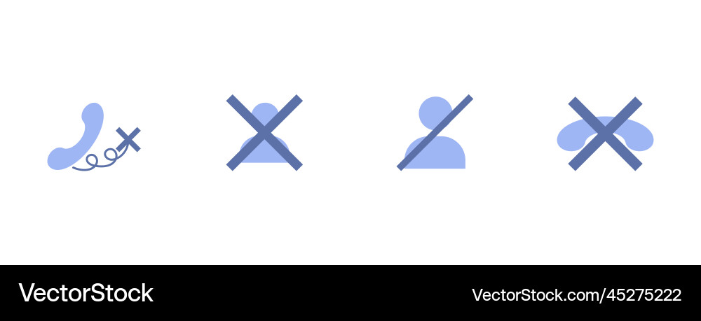 No connection icon set for app and web page video Vector Image