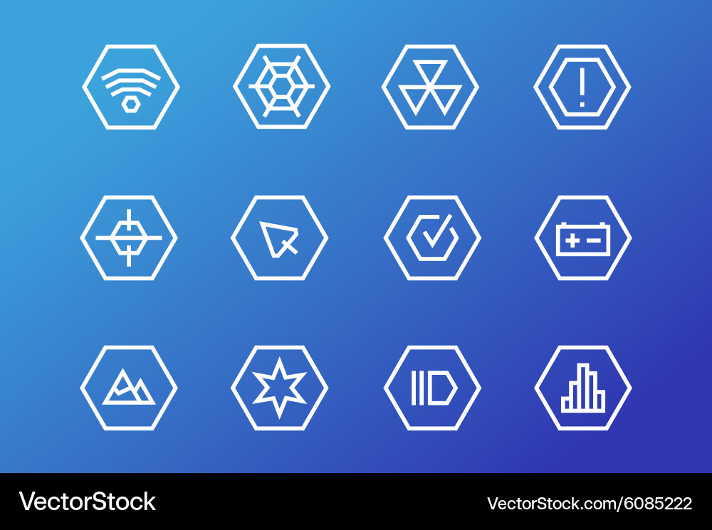 Outline ui technology icons set vector image
