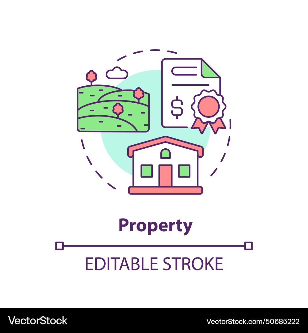 Property multi color concept icon Royalty Free Vector Image