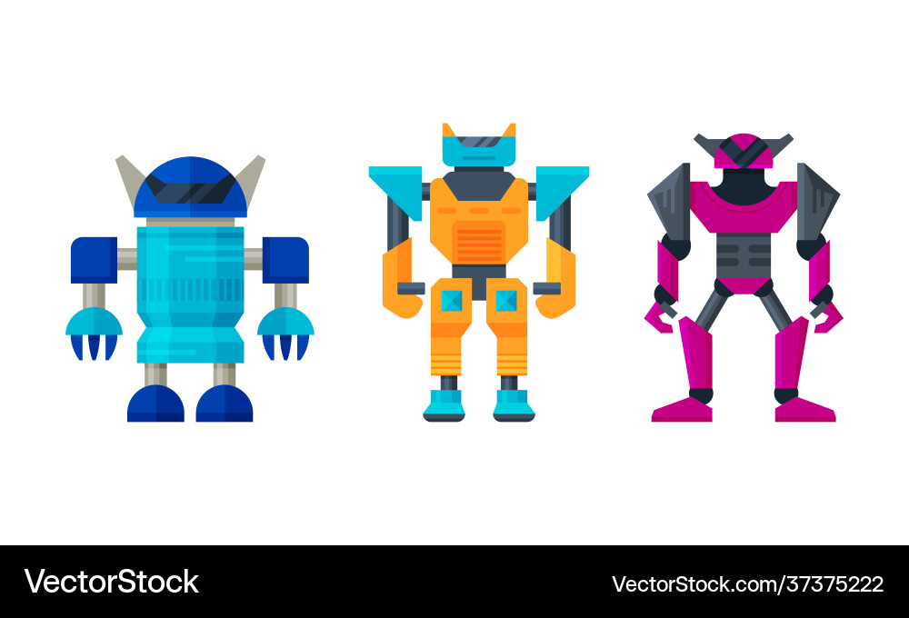 Robot transformer as automated action figure toy Vector Image