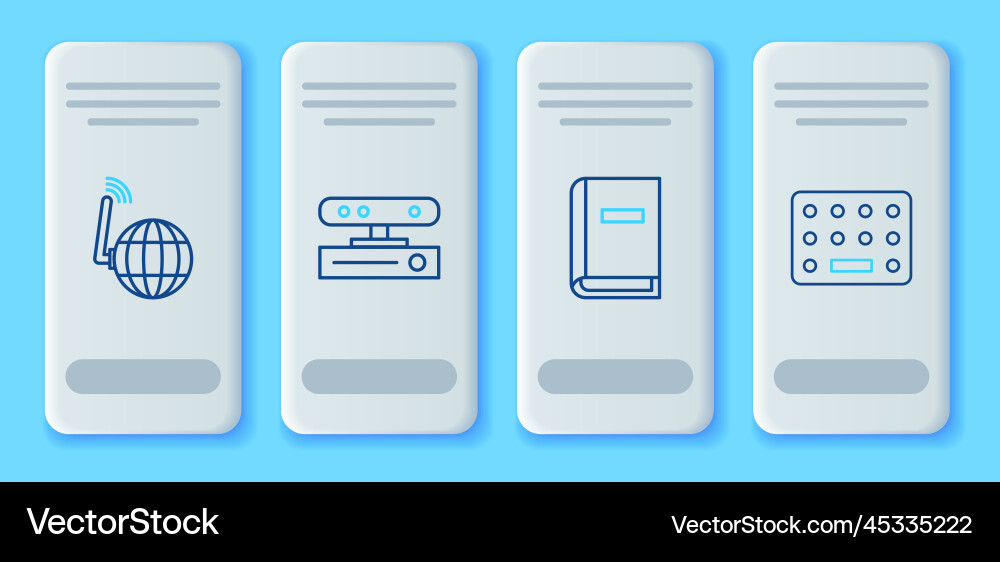 Set line motion sensor user manual social Vector Image