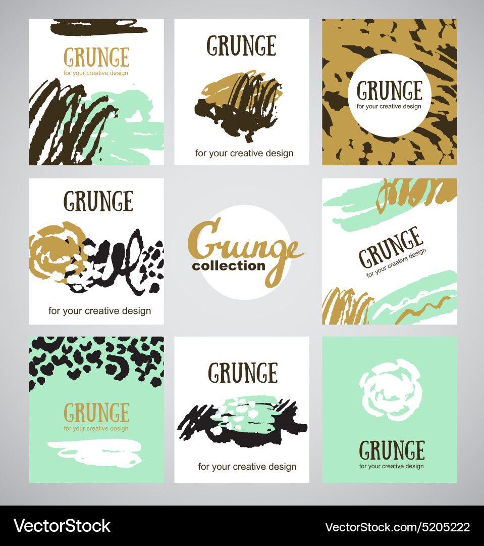 Set of trendy invitations with scribble texture vector image