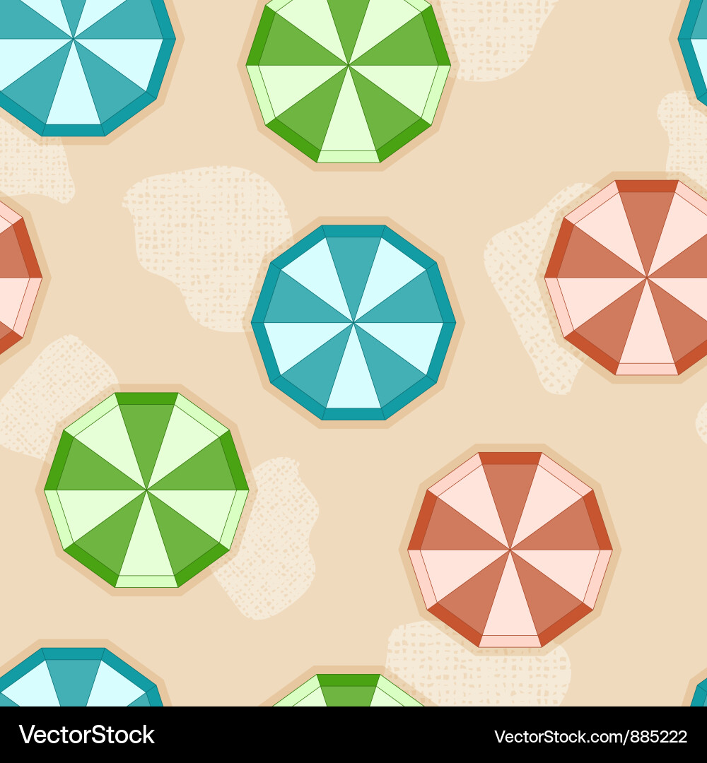 Sun Umbrellas Seamless Pattern Vector Image