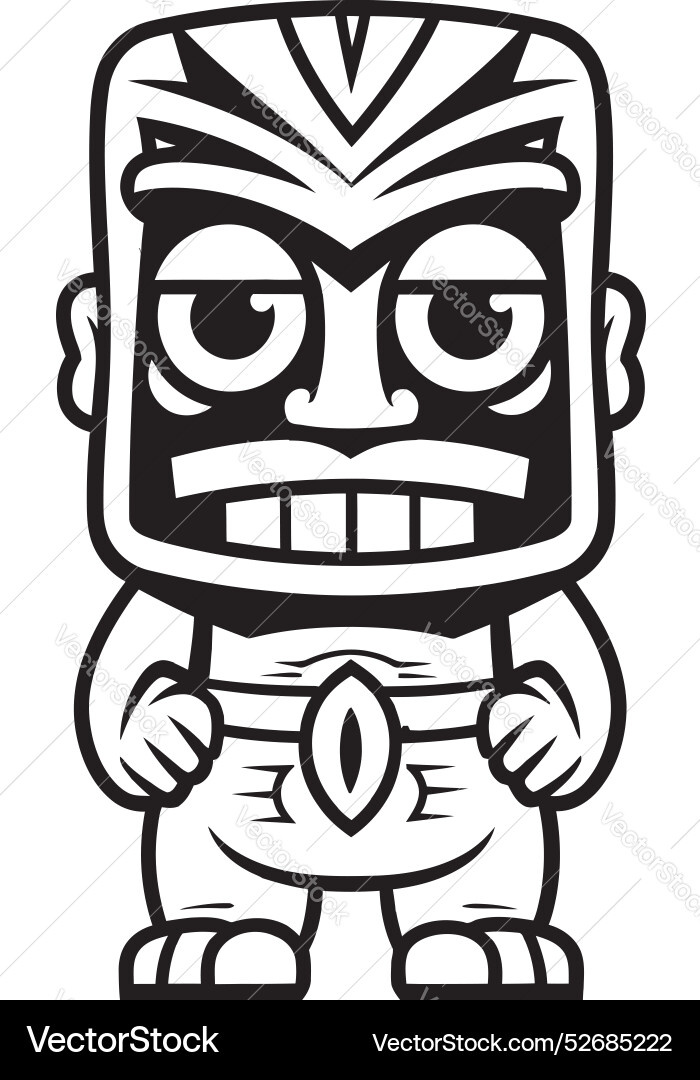 Tiki tribe full body thick lineart graphics Tiki tribe full body thick lineart graphics vector image