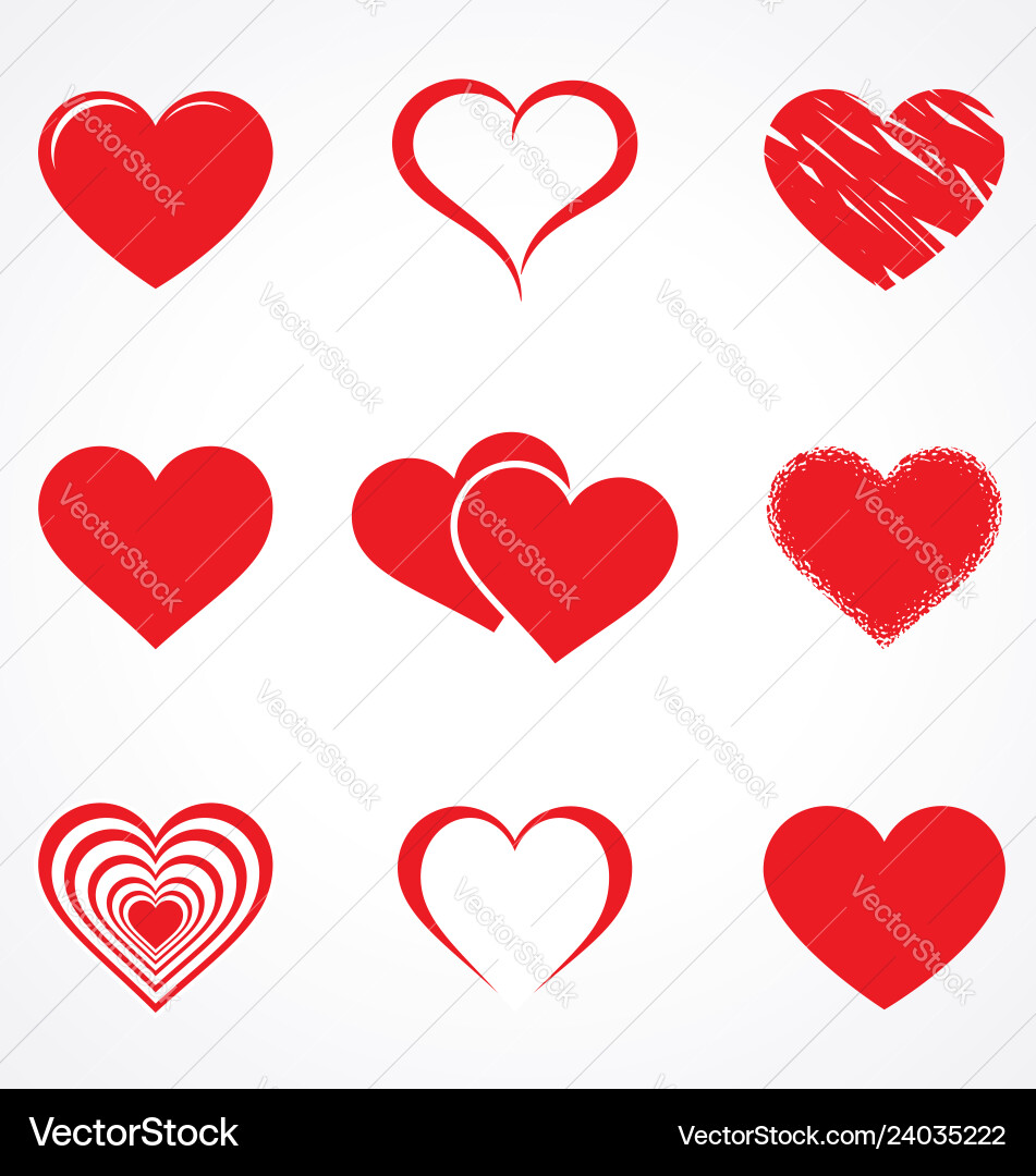 Valentine Hearts Collection vector image