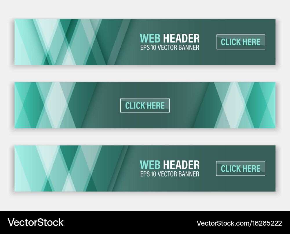Web header set of horizontal abstract banners Vector Image