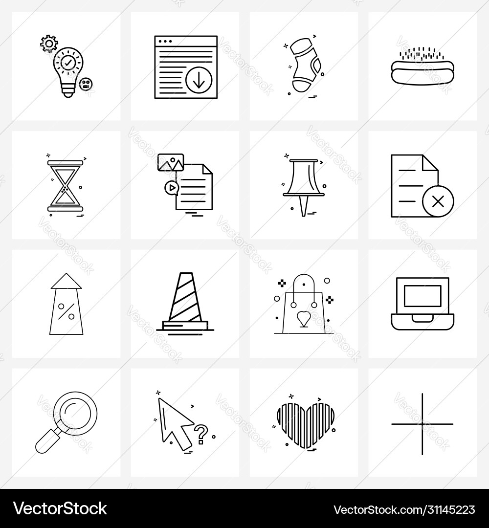 16 universal line icons for web and mobile Vector Image