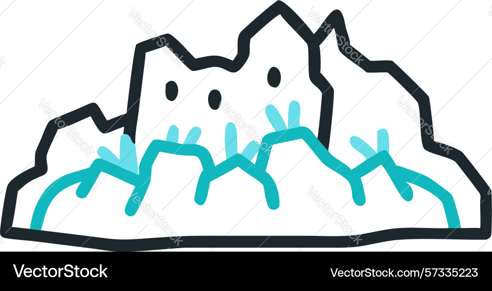 Abstract iceberg shape outline design generative vector image