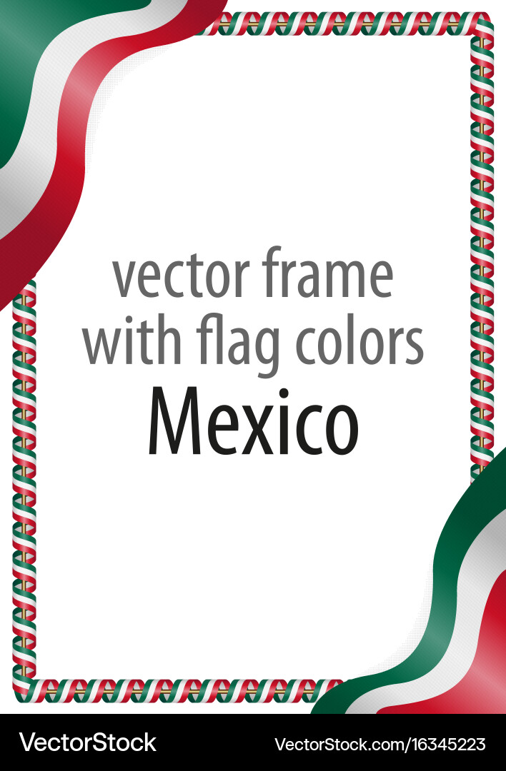 Frame and border of ribbon with the colors vector image