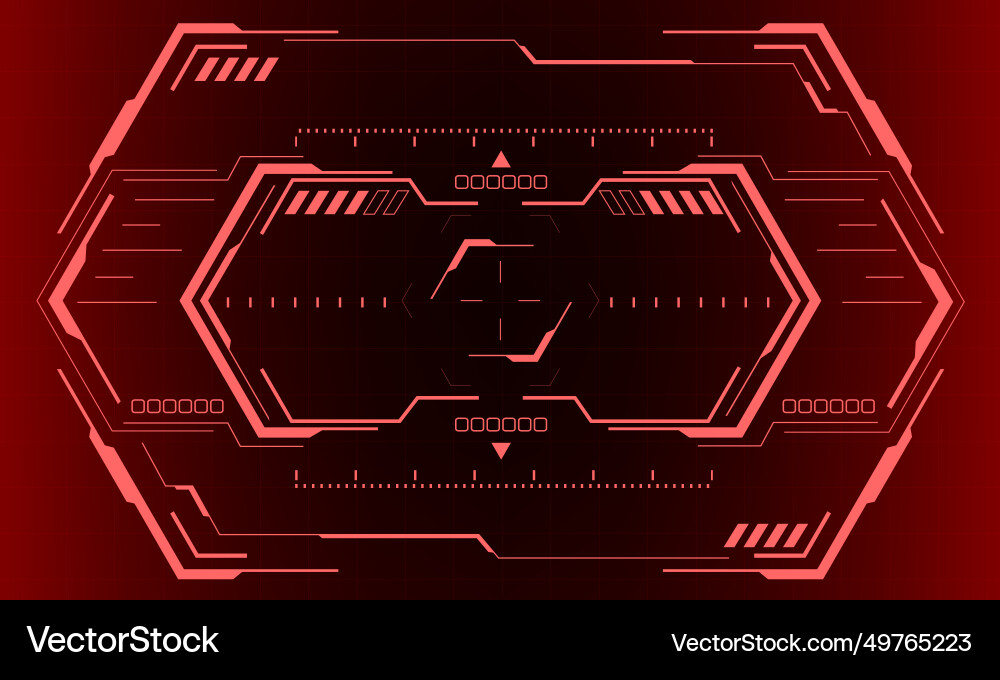 Hud sci-fi hexagon interface screen view Hud sci-fi hexagon interface screen view Vector Image