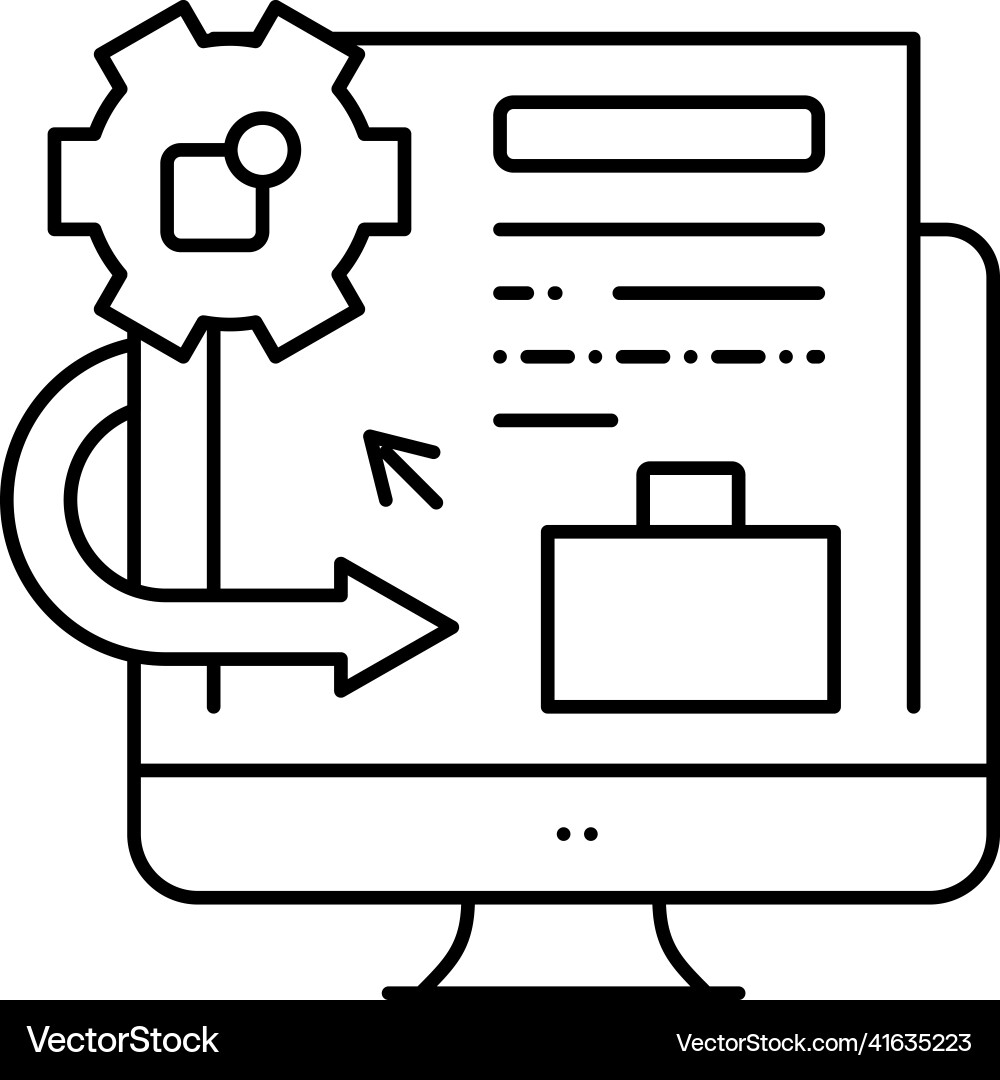 Integration system line icon Vector Image