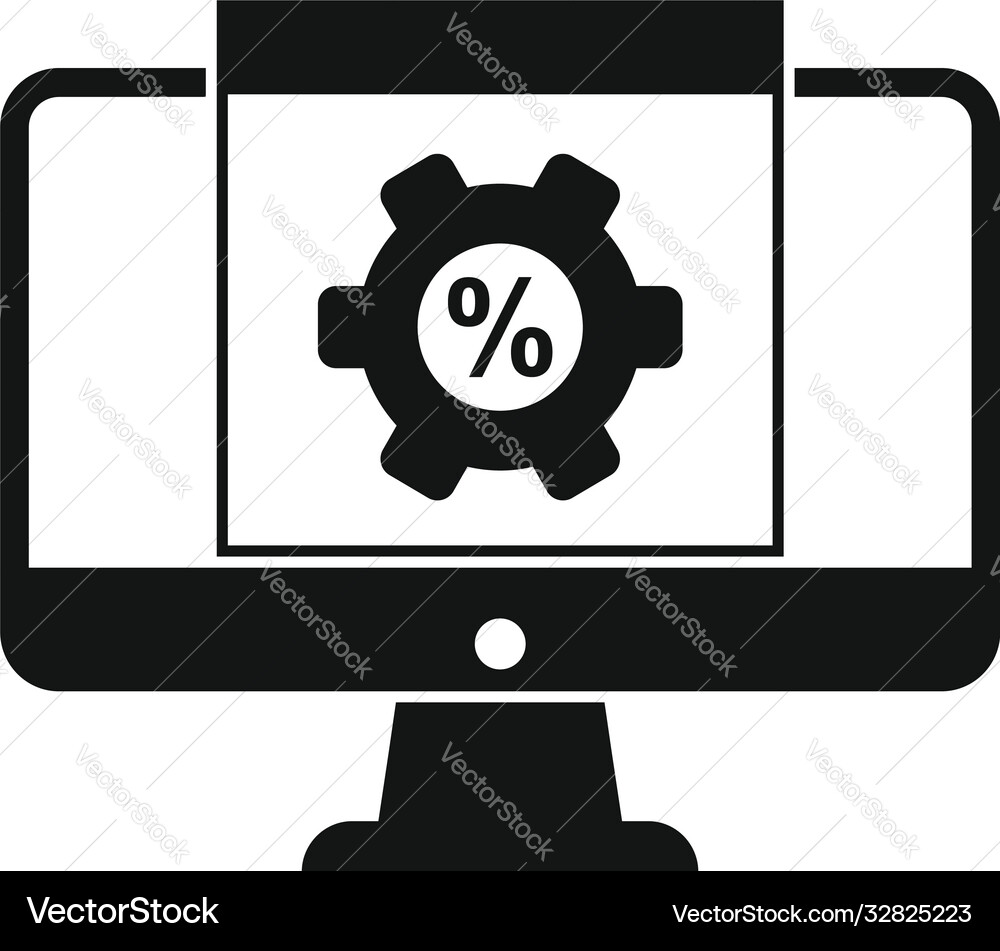Monitor conversion rate icon simple style Monitor conversion rate icon simple style vector image