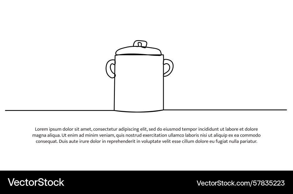 One line of pan abstract minimal continuous One line of pan abstract minimal continuous Vector Image