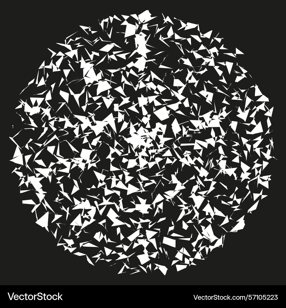 Particle sphere chaotic dot pattern black circle Particle sphere chaotic dot pattern black circle Vector Image