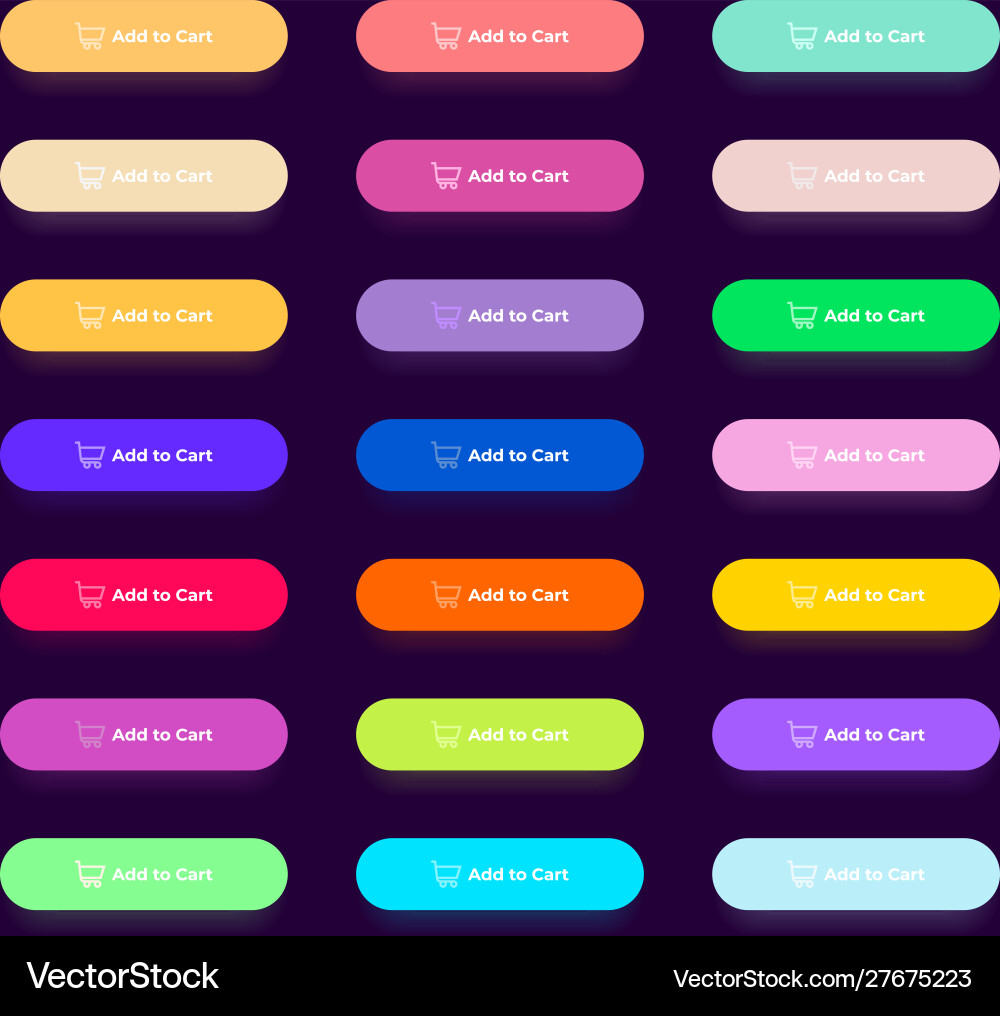 Set 21 colorful flat buttons for website vector image