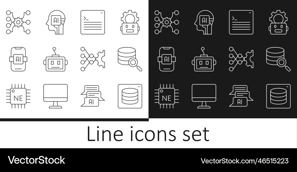 Set line server data web developer programming Set line server data web developer programming vector image