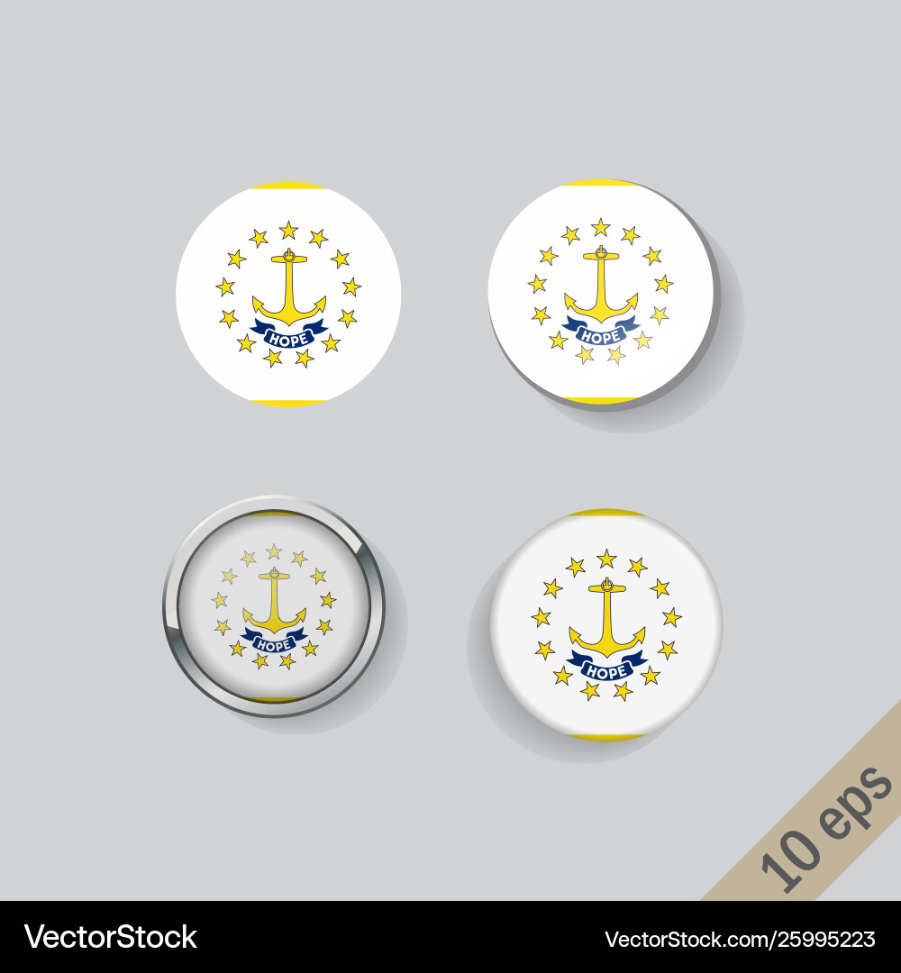 Set runde Tasten mit Bild-Rhode Vektorbild