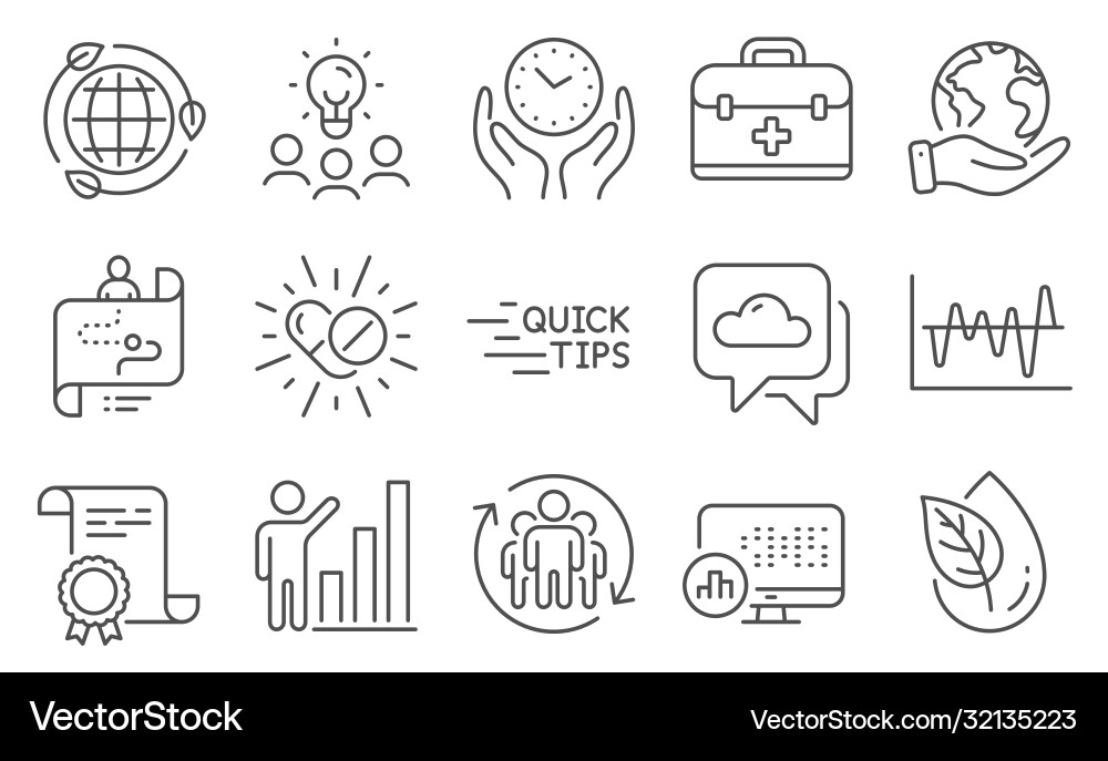 Set science icons such as teamwork graph Set science icons such as teamwork graph Vector Image